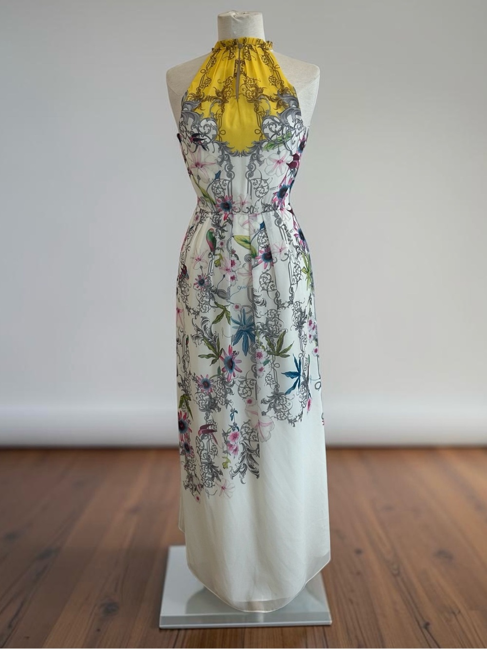 Ted Baker Elly Passion Flower Halter Dress | Size 3 (M/8) | Floral Midi